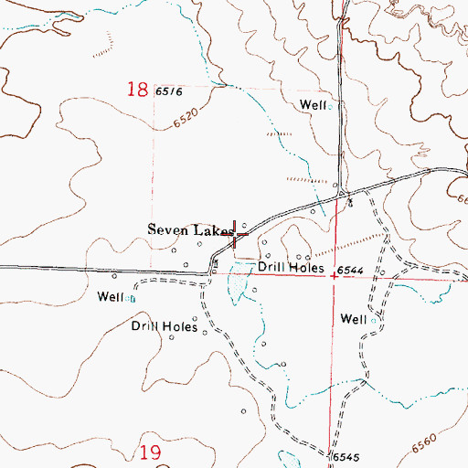 Topographic Map of Seven Lakes, NM