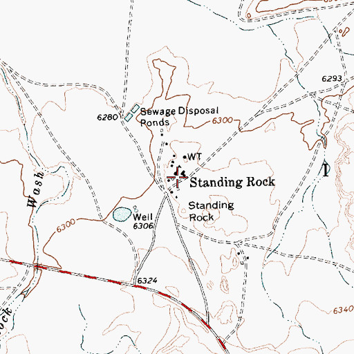 Topographic Map of Standing Rock, NM