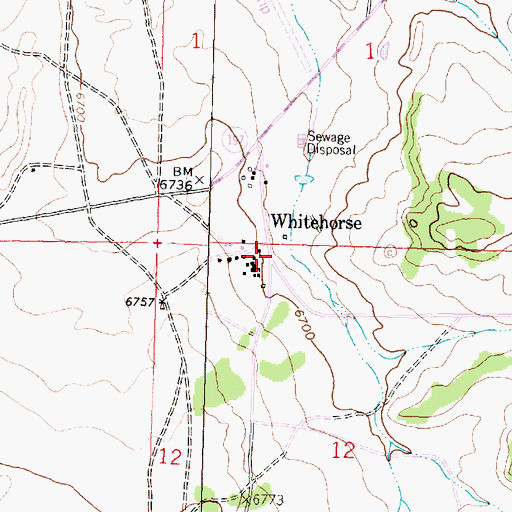 Topographic Map of Whitehorse, NM