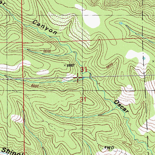 Topographic Map of Oscar Tank, NM