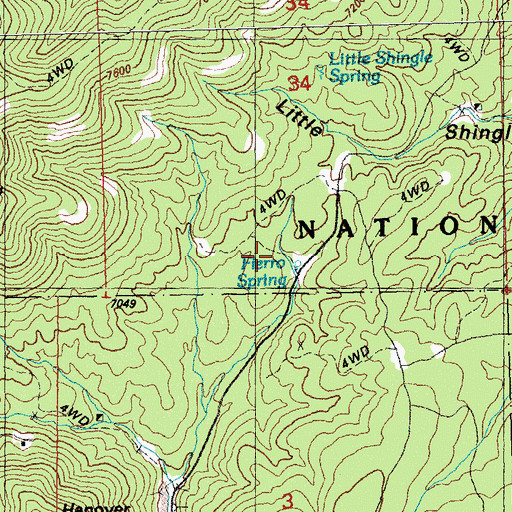 Topographic Map of Fierro Spring, NM