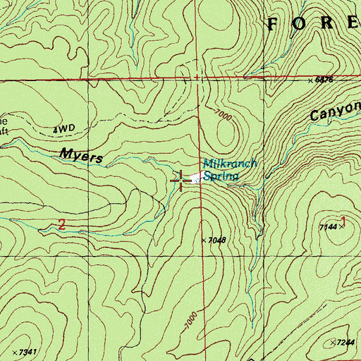 Topographic Map of Milkranch Spring, NM