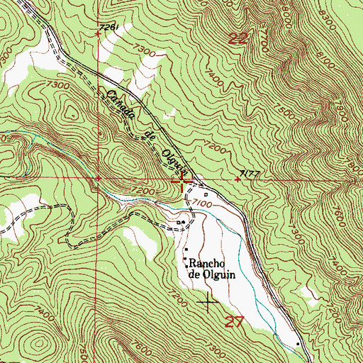 Topographic Map of Caada de Olguin, NM
