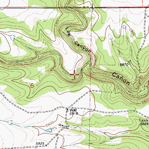 Topographic Map of Caon Lee, NM