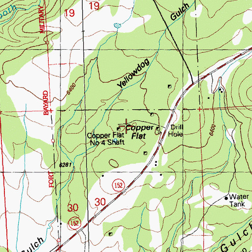 Topographic Map of Copper Flat, NM