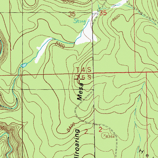 Topographic Map of Hell Roaring Mesa, NM
