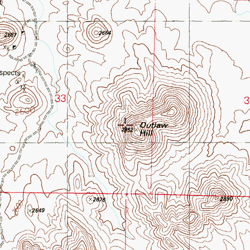 Topographic Map of Outlaw Hill, AZ