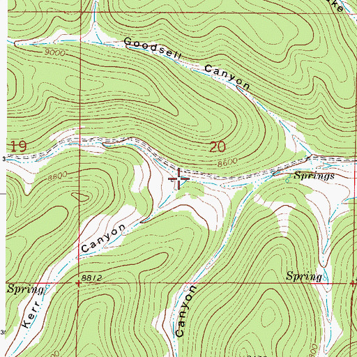 Topographic Map of Kerr Canyon, NM