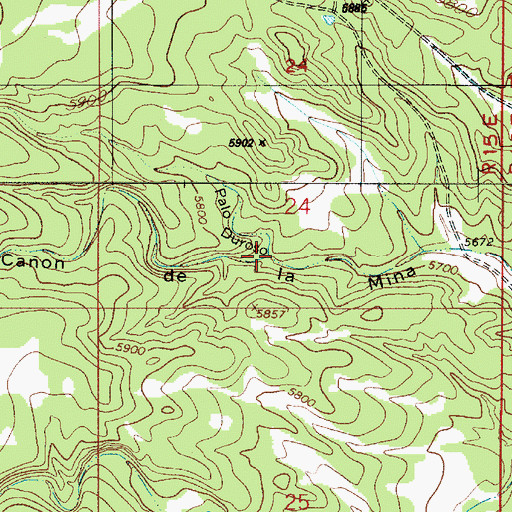 Topographic Map of Palo Duroso, NM