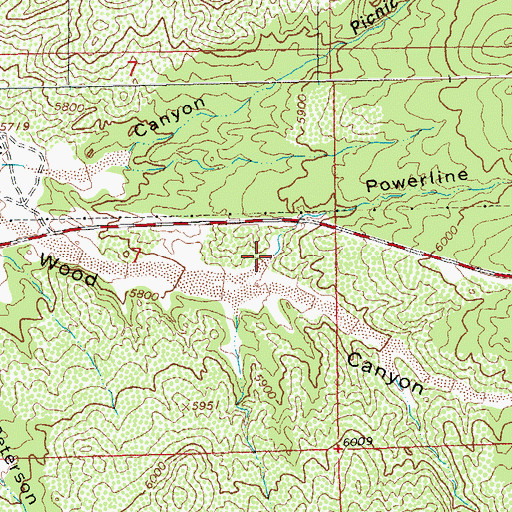 Topographic Map of Powerline Canyon, NM