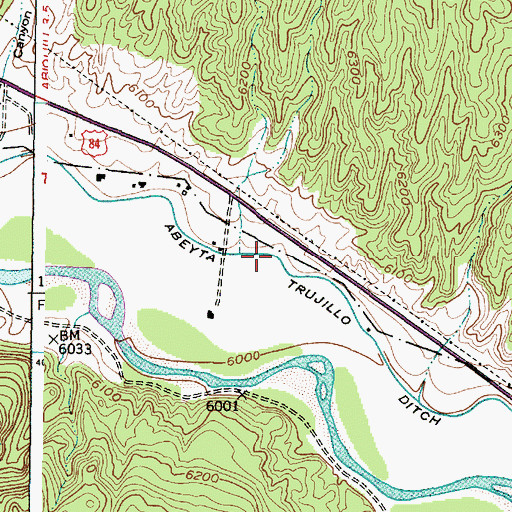 Topographic Map of Abeyta Trujillo Ditch, NM
