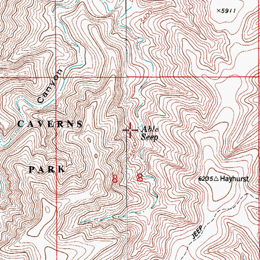 Topographic Map of Able Seep, NM