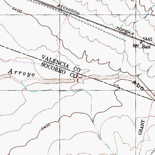 Topographic Map of Abo Canyon, NM