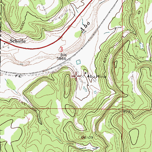Topographic Map of Abo Mine, NM