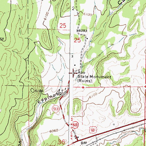 Topographic Map of Abo State Monument, NM