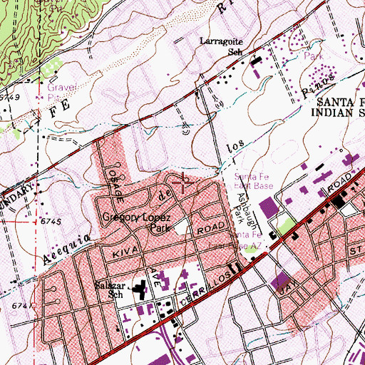 Topographic Map of Acequia de los Pinos, NM