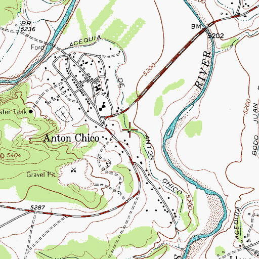 Topographic Map of Acequia de Anton Chico, NM