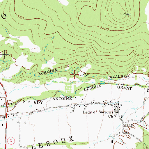 Topographic Map of Acequia de Atalaya, NM