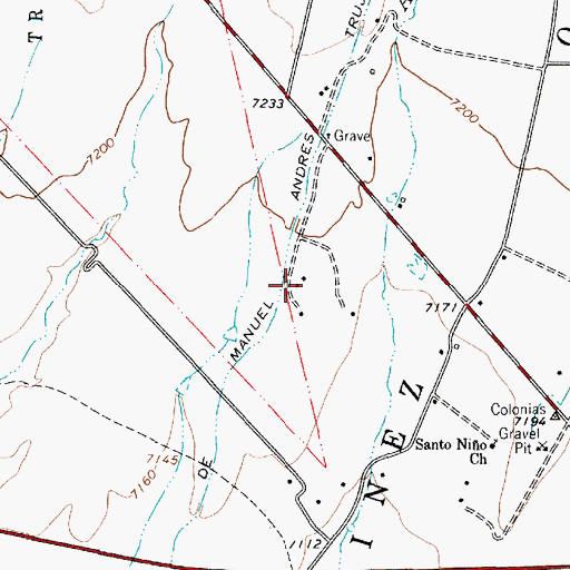Topographic Map of Acequia de Manuel Andres Trujillo, NM