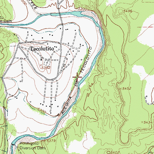Topographic Map of Acequia de Tecolotito, NM