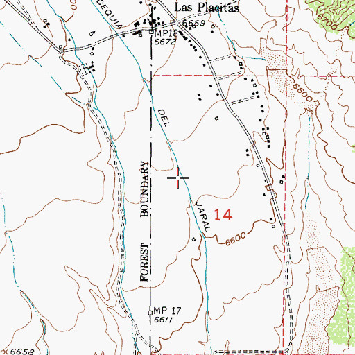 Topographic Map of Acequia del Jaral, NM