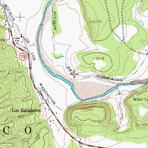 Topographic Map of Acequia del Hormigoso, NM