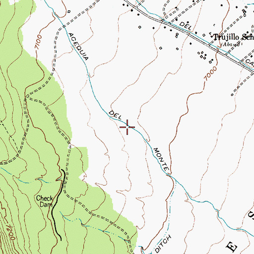 Topographic Map of Acequia del Monte, NM