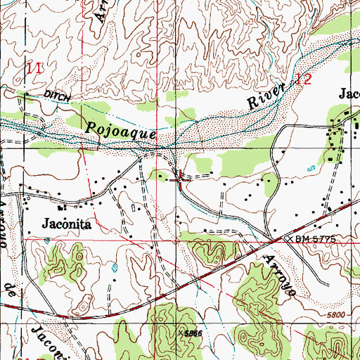 Topographic Map of Acequia Indios, NM