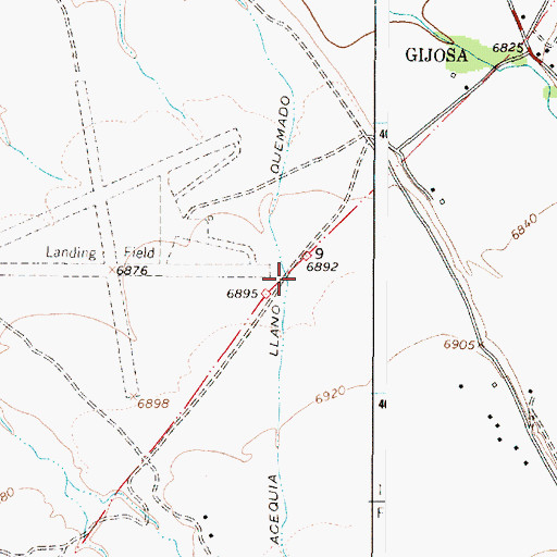Topographic Map of Acequia Llano Quemado, NM
