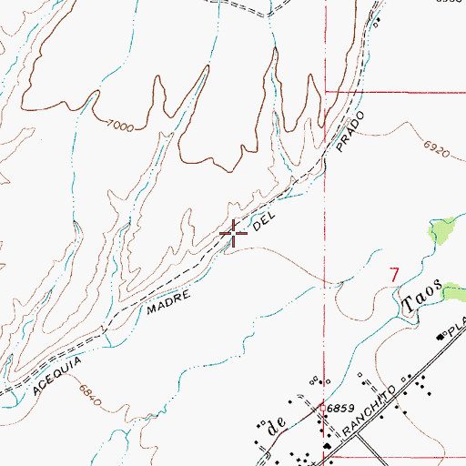 Topographic Map of Acequia Madre del Prado, NM