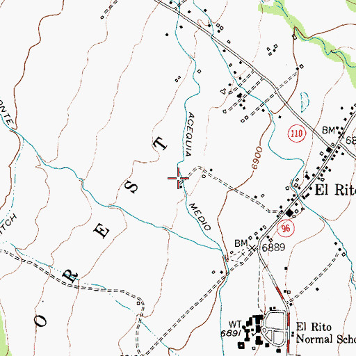 Topographic Map of Acequia Medio, NM
