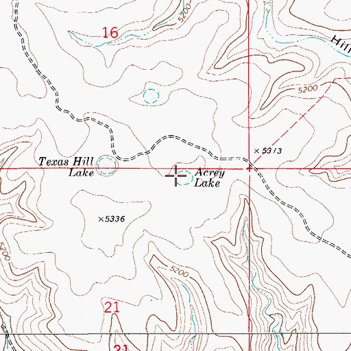 Topographic Map of Acrey Lake, NM