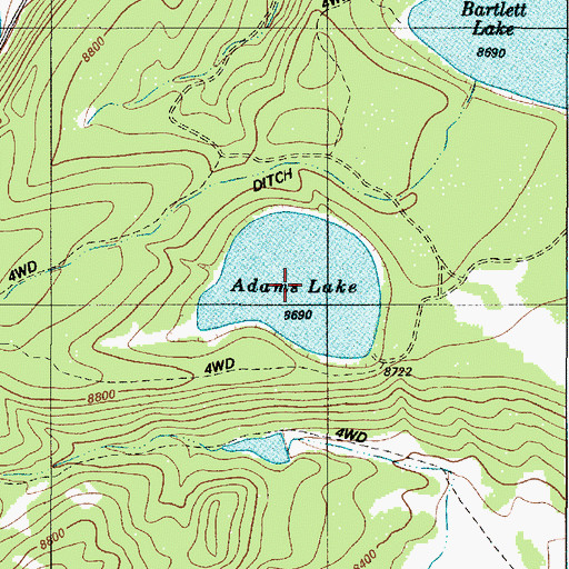 Topographic Map of Adams Lake, NM