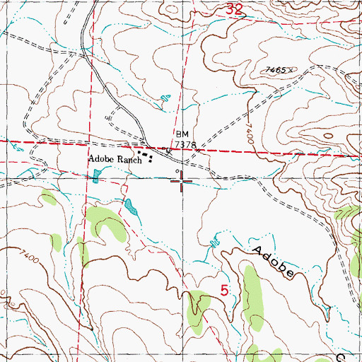 Topographic Map of Adobe Headquarters, NM