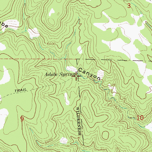 Topographic Map of Adobe Spring, NM