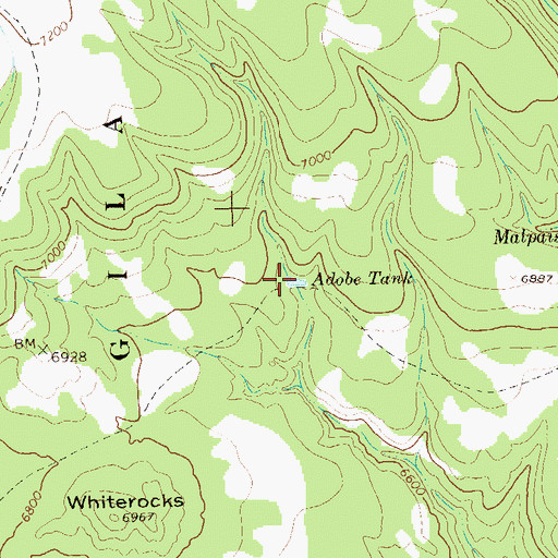Topographic Map of Adobe Tank, NM