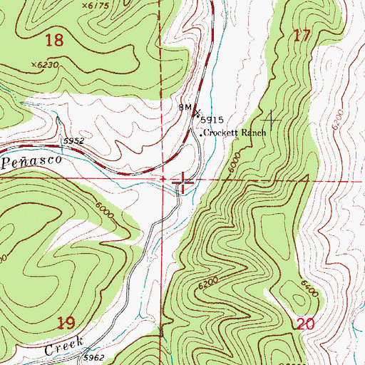 Topographic Map of Agua Chiquita Canyon, NM