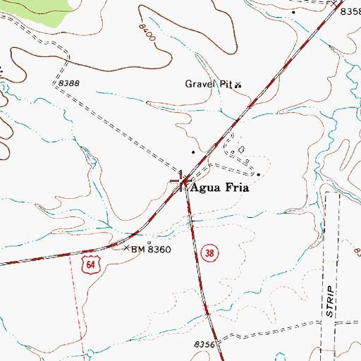 Topographic Map of Agua Fria, NM