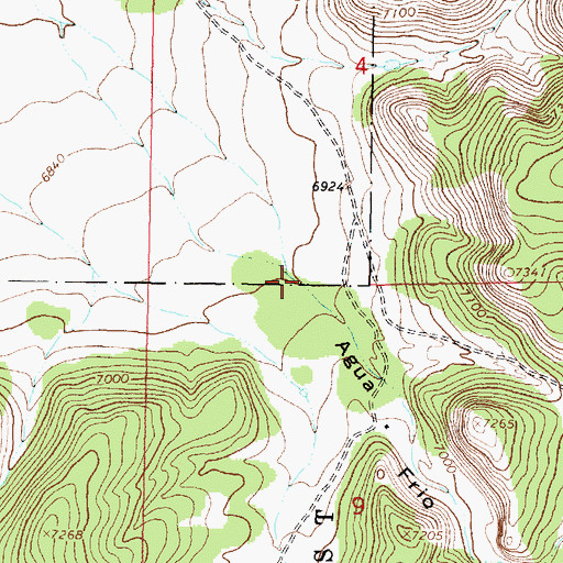 Topographic Map of Agua Frio Canyon, NM