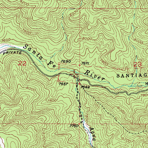 Topographic Map of Agua Sarca Creek, NM