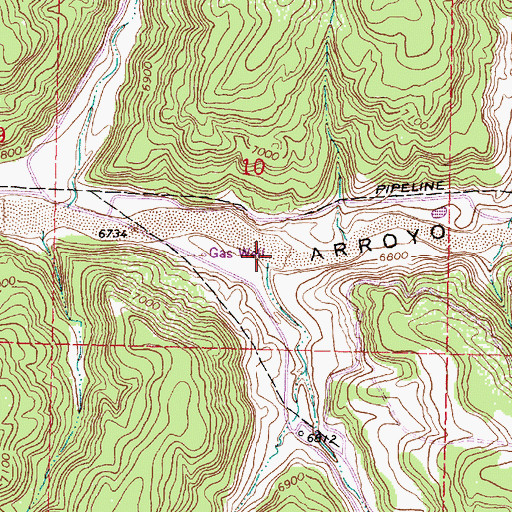 Topographic Map of Ahogadero Canyon, NM