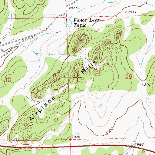 Topographic Map of Airplane Hills, NM