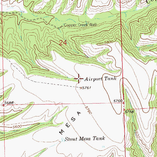 Topographic Map of Airport Tank, NM