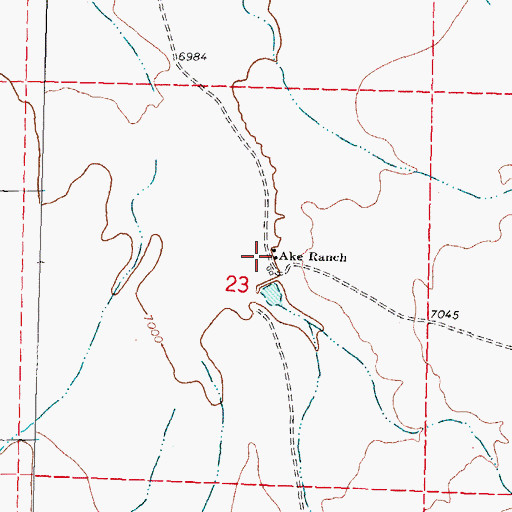 Topographic Map of Ake Ranch, NM
