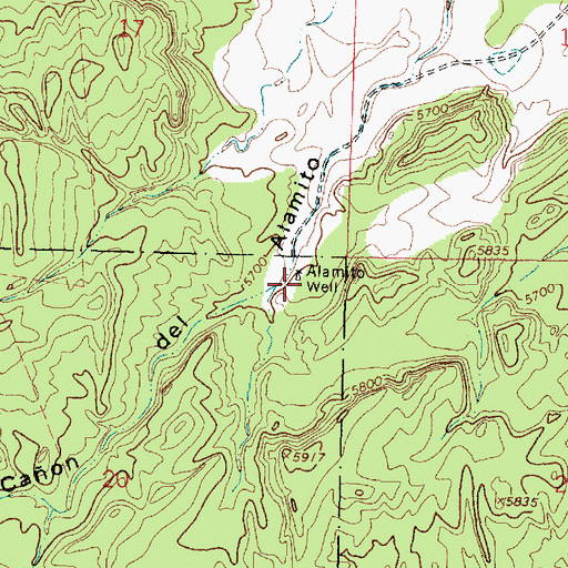 Topographic Map of Alamito Well, NM