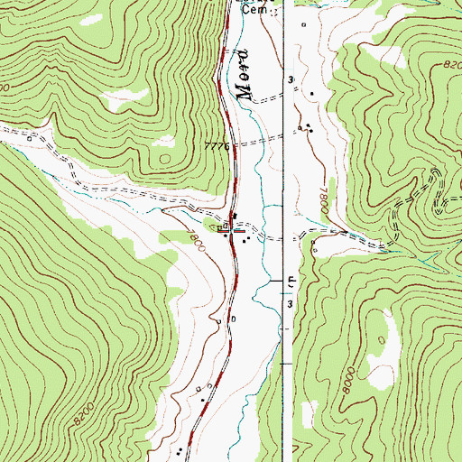 Topographic Map of Alamitos Canyon, NM