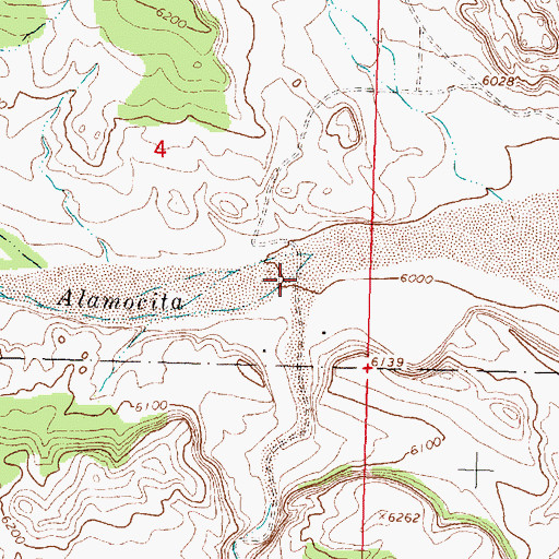 Topographic Map of Alamo Creek, NM