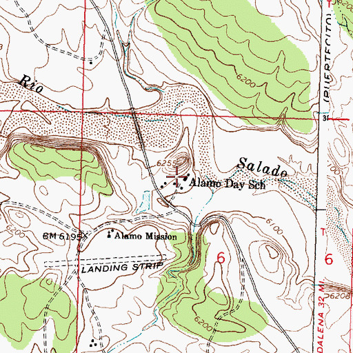 Topographic Map of Alamo Day School, NM