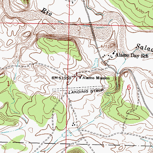 Topographic Map of Alamo Mission, NM