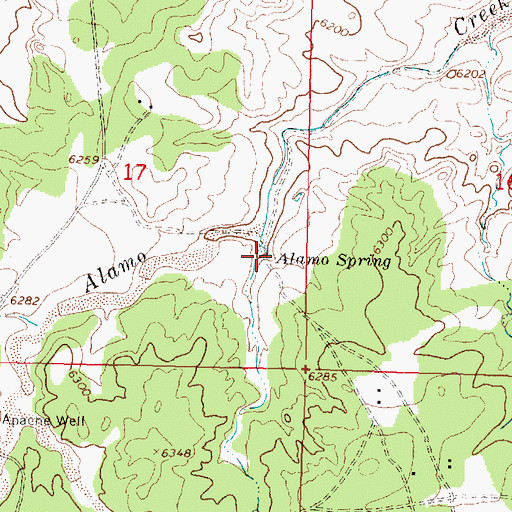 Topographic Map of Alamo Spring, NM